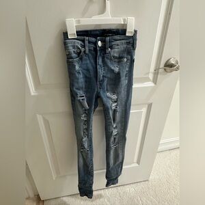 AÉROPOSTALE. Size 000 Reg. Super High Rise Jeggings. Color Dark blue.